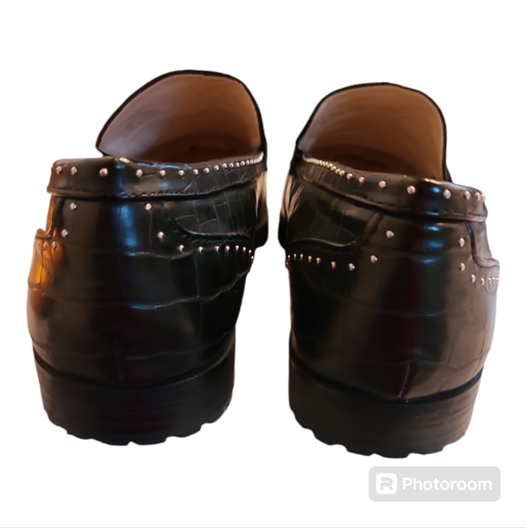 NWOT* Zara* Animal Print* Micro Studded* Loafers* Black* Sz EU42/US10 - Picture 4 of 6